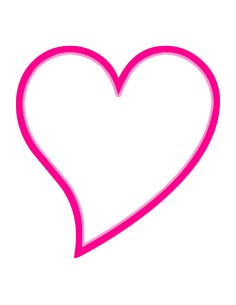 3D Uitsteker op Maat: Hart Gebogen - Los of Set