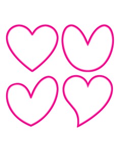 3D Uitsteker op Maat: Hart Set -4st-