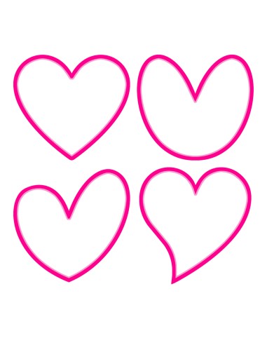 3D Uitsteker op Maat: Hart Set -4st-