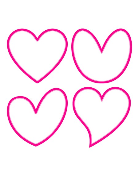 3D Uitsteker op Maat: Hart Set -4st-