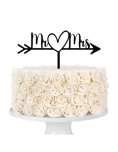 Taarttopper op Maat: Mr & Mrs met Pijl Rechts