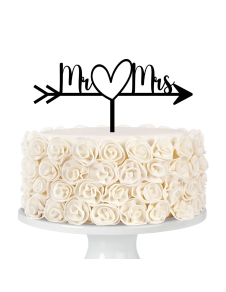 Taarttopper op Maat: Mr & Mrs met Pijl Rechts
