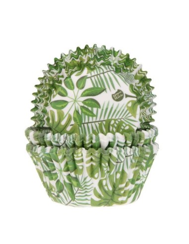 House of Marie Baking Cups Groen Blad -48st-