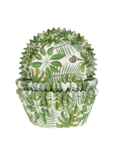 House of Marie Baking Cups Groen Blad -50st-
