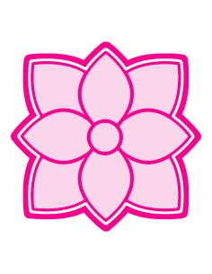 3D Uitsteker op Maat: Bloem 4 met Stempel