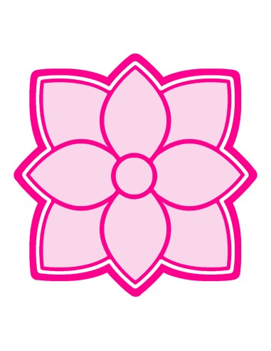 3D Uitsteker op Maat: Bloem 4 met Stempel