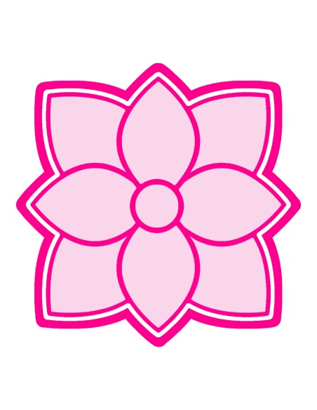 3D Uitsteker op Maat: Bloem 4 met Stempel