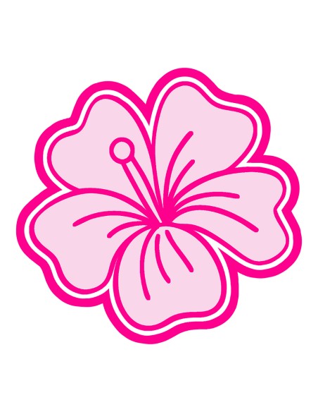 3D Uitsteker op Maat: Hibiscus met Stempel