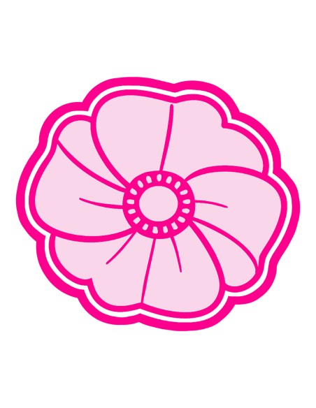 3D Uitsteker op Maat: Klaproos met Stempel