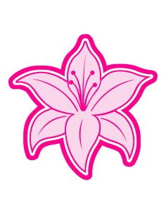 3D Uitsteker op Maat: Lelie met Stempel