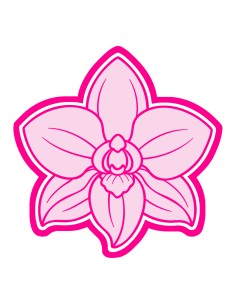 3D Uitsteker op Maat: Orchidee met Stempel