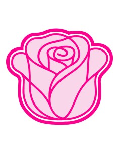 3D Uitsteker op Maat: Roos 3 met Stempel