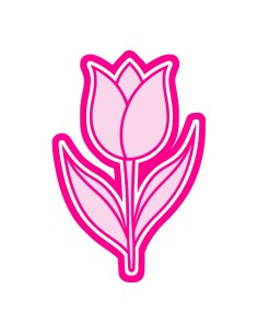 3D Uitsteker op Maat: Tulp 1 met Stempel