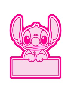 3D Uitsteker op Maat: Stitch met Bord Leeg met Stempel