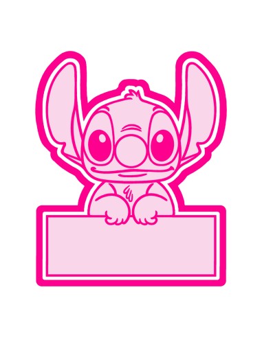 3D Uitsteker op Maat: Stitch met Bord Leeg met Stempel