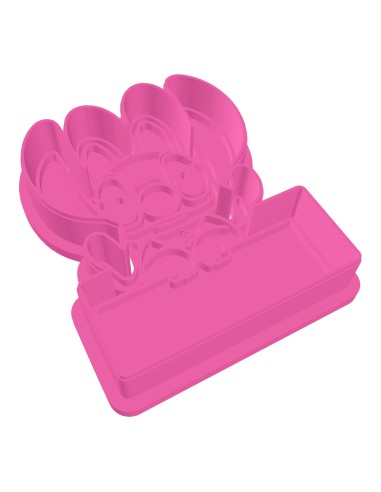 3D Uitsteker op Maat: Angel met Bord Leeg met Stempel