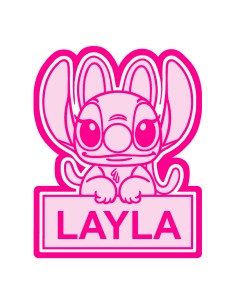 3D Uitsteker op Maat: Angel met Bord en Naam met Stempel