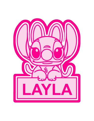 3D Uitsteker op Maat: Angel met Bord en Naam met Stempel