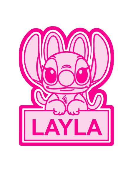 3D Uitsteker op Maat: Angel met Bord en Naam met Stempel