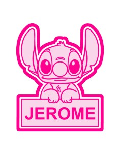 3D Uitsteker op Maat: Stitch met Bord en Naam met Stempel