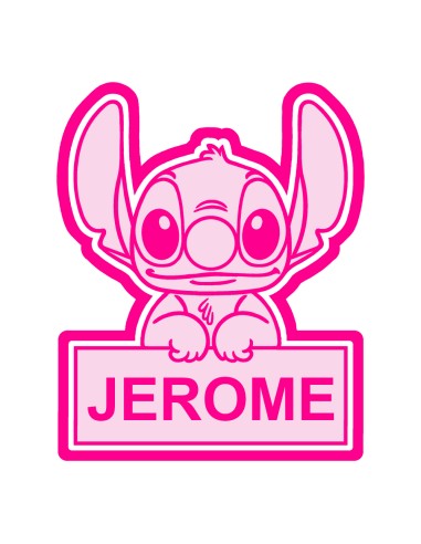 3D Uitsteker op Maat: Stitch met Bord en Naam met Stempel