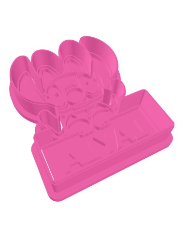 3D Uitsteker op Maat: Angel met Bord en Naam met Stempel