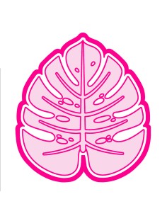 3D Uitsteker op Maat: Blad Monstera 2 met Stempel