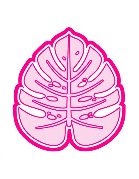 3D Uitsteker op Maat: Blad Monstera 2 met Stempel