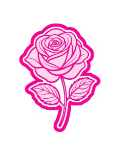 3D Uitsteker op Maat: Roos 4 met Stempel