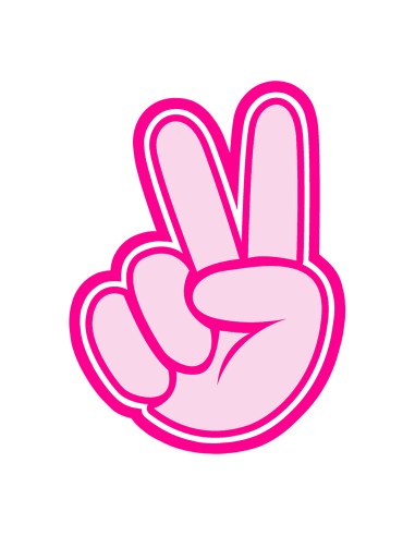 3D Uitsteker op Maat: Peace Hand met Stempel