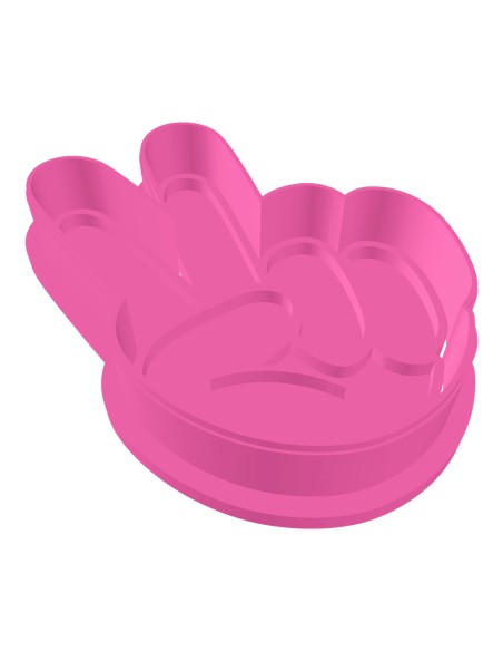 3D Uitsteker op Maat: Peace Hand met Stempel