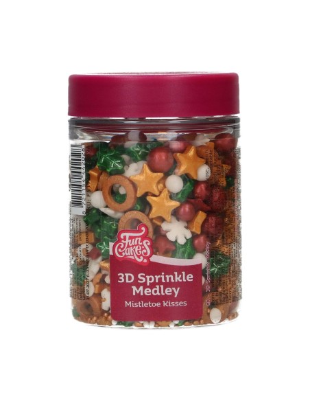 FunCakes 3D Sprinkle Medley Mistletoe Kisses -70gr-