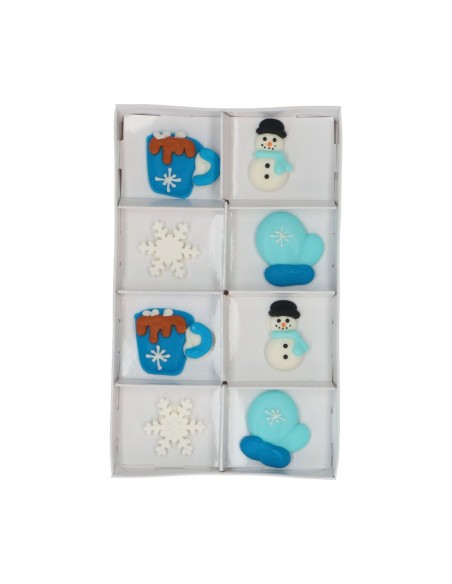 Wilton Suikerdecoratie Gezellige Winter -8st-