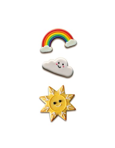 Wilton Uitsteker Set Regenboog, Wolk en Zon -3st-