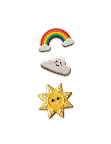 Wilton Uitsteker Set Regenboog, Wolk en Zon -3st-