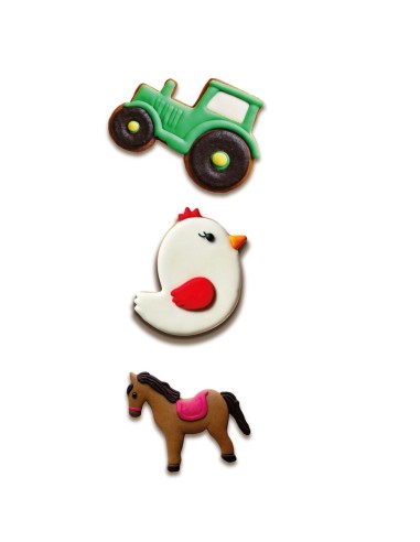 Wilton Uitsteker Set Traktor, Kuiken en Paard -3st-