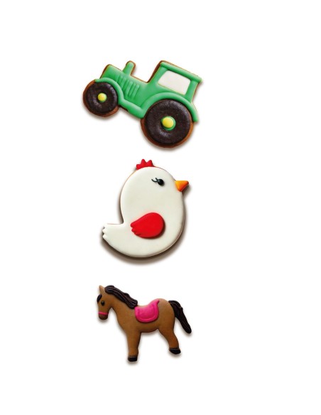 Wilton Uitsteker Set Traktor, Kuiken en Paard -3st-