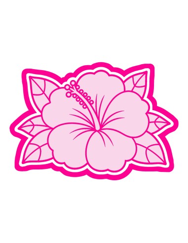 3D Uitsteker op Maat: Hibiscus met Blad met Stempel
