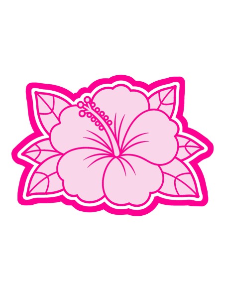 3D Uitsteker op Maat: Hibiscus met Blad met Stempel