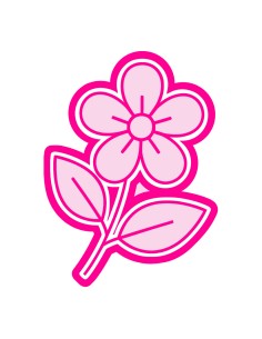 3D Uitsteker op Maat: Bloem 6 met Stempel