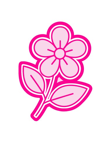 3D Uitsteker op Maat: Bloem 6 met Stempel