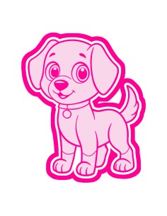 3D Uitsteker op Maat: Puppy met Stempel