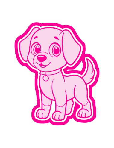 3D Uitsteker op Maat: Puppy met Stempel