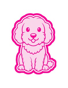 3D Uitsteker op Maat: Labradoodle met Stempel