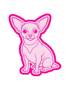 3D Uitsteker op Maat: Chihuahua met Stempel