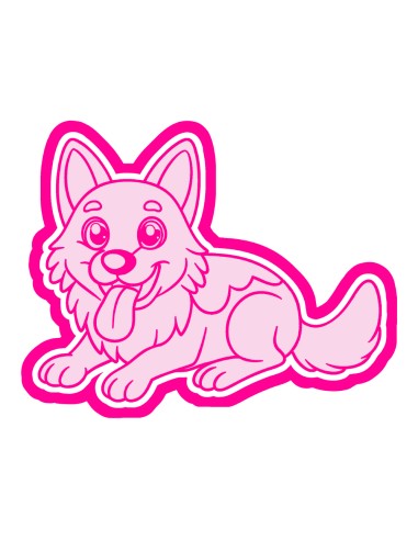 3D Uitsteker op Maat: Duitse Herder met Stempel