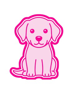 3D Uitsteker op Maat: Hond Zittend met Stempel