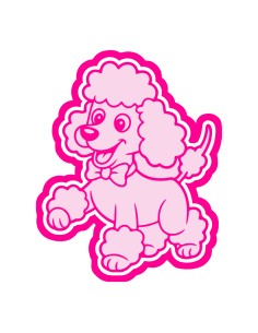 3D Uitsteker op Maat: Poedel met Stempel