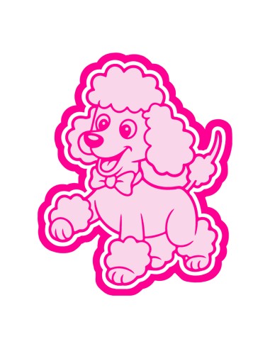 3D Uitsteker op Maat: Poedel met Stempel