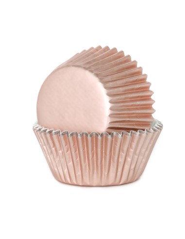 House of Marie Baking Cups Folie Rosé Goud -36st-